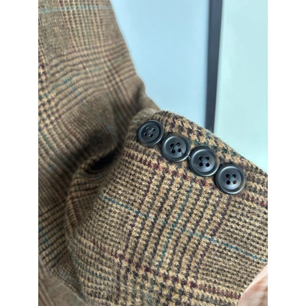 Burberrys Plaid Blazer‎ Camel Hair Dark Academia Old Money Equestrian